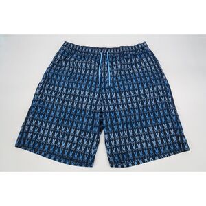 Psycho Bunny Men's 1XLT Barker All Over Print Swim Trunks Blue‎ Navy XLT
